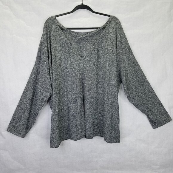 Beyond Yoga Weekend Traveler Pullover 3X Cross Back Long Sleeve Heather Grey USA - Picture 5 of 13